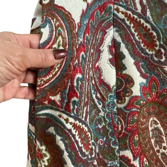 NWT Bigio Collection Paisley and Metallic Lined Long Blazer Neiman Marcus Sz 6 - Picture 8 of 11